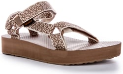 Teva Midform Universal Open Toe Strap Vegan Sandal Beige Brown Womens UK 3 - 8