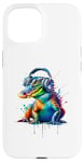 Coque pour iPhone 15 Splash Art Headphones Alligator Lover Alligators Gator