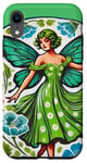 Coque pour iPhone XR Vert Fée Illustration Floral Verts