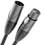 deleyCON 15m Câble Microphone XLR Mâle vers XLR Femelle (Qualité Studio, Cuivre OFC) - Pour Microphones, Amplificateurs, Tables de Mixage, Studios D'enregistrement, Haut-Parleurs - 3 Pôles