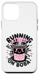 Coque pour iPhone 12 mini Thé à bulles Running On Boba Milk Tea Boba Pearl Lover