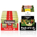 Yorkshire Tea Bundle (Total of 960 Tea Bags) + Taylors of Harrogate Rich Italian Coffee Beans (Total of 2kg) – Perfect for the Office