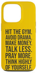 Coque pour iPhone 13 Pro Gym, argent, prière - Hustle, Success, Grind, Motivation