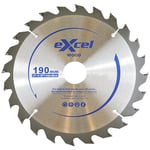 Excel 190mm x 48 Teeth TCT Circular Saw Blade for Dewalt Makita Ryobi Bosch