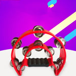 Double Row Tambourine With Jingles ABS Plastic Hand Rhythm Percussion Re