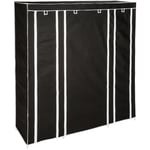 Armoire Penderie en tissu 12 Compartiments sur 5 niveaux - noir