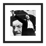 Movie Still Citizen Kane Orson Welles 8X8 Inch Square Wooden Framed Wall Art Print Picture with Mount