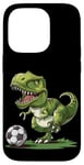 Coque pour iPhone 14 Pro T-Rex jouant au ballon de football, football pour enfants