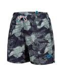 Arena Boys Boy's Water Prints Boxer Ao Beach Short, Asphalt-multi, 10-11 Years EU