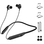 MAS CARNEY [Paquet de 2] BI2 Écouteurs Bluetooth Tour de Cou, Bluetooth Oreillette sans Fil Magnetique, Ecouteurs Bluetooth sans Fil USB C, Casque Bluetooth Sport, pour Course, Fitness, Extérieur.