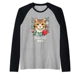 Roses Flowers Pixie-bob Mom Raglan Baseball Tee