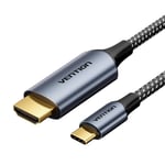 Câble USB C vers HDMI de 1 m (4K @ 60 Hz, 2K @ 120 Hz, 1080P @ 144 Hz), câble Thunderbolt vers HDMI type C vers HDMI [compatible Thunderbolt 4/3] pour iPad, MacBook, Galaxy S23/S22/S21,