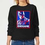 Avengers Endgame Captain America Poster Women's Sweatshirt - Black - XL - Noir