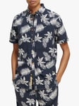 Scotch & Soda Short Sleeve Poplin Shirt, 5818 - Navy Leaf