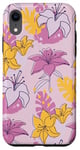 Coque pour iPhone XR Jolie coque de jardin vintage pour femme et fille Motif fleurs de lys