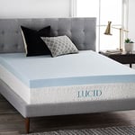 LUCID Surmatelas en Mousse à mémoire de Forme en Gel de 10,2 cm, Design ventilé, Ultra Moelleux, certifié CertiPUR-US, très Grand lit