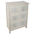 Atmosphera - Commode bois 6 tiroirs Hina Naturel