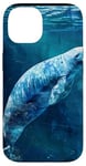 Coque pour iPhone 14 Save The Manatee Crystal River FL Bleu abstrait rayé