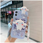 Sanrio Cinnamoroll 3D-fodral för iPhone 14 13 12 11 Pro Max X Xr Xs 7 8 Plus Sött hundhalsband Cartoon Cover Lanyard Mirror and Rop Mirror and Rope 1 For iPhone 12