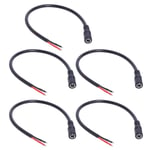 5st DC5521 Power Pigtail-kabel hane/hona-kontakt 5,5x2,1 mm adapter bar tråd för skrivbordslampor, router, LED-ljusremsa