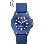 Montre Homme Solaire FOSSIL FB-01 FS5893 de Tissu Bleu TIDE OCEAN Sub 100mt