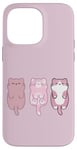 iPhone 14 Pro Max Three Adorable Pink Cats with Sugar Sprinkles Case