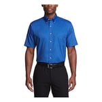 Van Heusen Men's Short Sleeve Dress Shirt Regular Fit Oxford Solid, English Blue, 19.5"-20" Neck