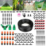 Irrigation System Kit, Automatic Garden Watering System, 1/4 INCH PET Plant Watering Devices, 40m/131ft Garden Greenhouse Irrigation Accessories, DIY Drip Irrigation Kit, for Plants/Lawn, 158Pcs