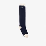 Lacoste Chaussettes Golf hautes brodées Taille M/L Bleu Marine/blanc