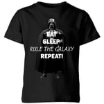 T-Shirt Enfant Eat Sleep Rule The Galaxy Repeat Star Wars Classic - Noir - 3-4 ans