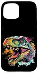 Coque pour iPhone 15 T Rex Pop Art, Dinosaure