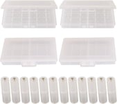 4Pcs Boîte à Piles en Plastique(10 Cellules), Boîte de Rangement pour Piles, Boîte à Piles pour AA et AAA + 12Pcs Convertisseur d'adaptateur de Batterie de AAA a AA