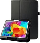 Étui Avec Stand Intégré Pour Tablette Samsung Galaxy Tab 4 10.1 (Smt530 / Smt531 / Smt533 / Smt535) Cuir Synthétique, Couleur Noir Housse Pochette Bookstyle Case Avec Protection 360°