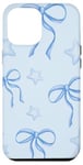 Coque pour iPhone 12 Pro Max Coquette Blue Ribbons Bowws & Stars Aquarelle Girl