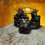 Wax Melt Oil Burner Peace of the East Wood Effect Chinese Buddha Home Fragrance