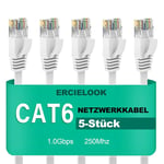 Câble Ethernet 0,25m 5 Pièces - Cat6 Rj45 Plat Lan 1000 Mbit/s Câble Internet pour Routeur Switch PC Portable Smart TV