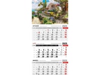 Kalender 2025 Tri-Fold Med Magnet Romantico