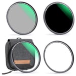 K&F Concept 52mm Filtre UV Multi-Couches + CPL Polarisant Circulaire + ND1000 Magnétique avec Bague Base et Sac de Rangement en Kit Installer Rapidement pour Objectif Appareil Photo