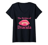 Womens The Brides of Dracula - Pink Lips V-Neck T-Shirt