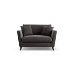 Habitat Lomond Velvet Cuddle Chair - Grey Dark Leg Slate