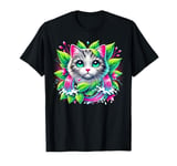 Leafy Paws: Beloved Cat in Green & Pink Wonder Cat Lovers T-Shirt