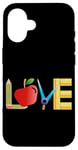 iPhone 16 Love Apple Pencil Ruler Teacher School Design Case