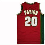 Hyzb Basketball Jersey Supersonics 20 Payton Respirante Wear Basket résistant en Tulle brodé Swingman Maillots Maillots Sport T-Shirt (Color : A, Size : L(175~180CM/75~85KG))