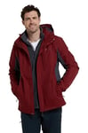 Mountain Warehouse Thunderstorm Mens 3 in 1 Jacket - Breathable Mens Coat, Waterproof Rain Coat, Taped Seams, Detachable Inner Fleece Rain Jacket - For Travelling Red L