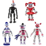 5 st/ set Fem nätter på Freddys spel Actionfigur Fnaf Funtime Freddy Foxy Syster Plats Lightening Actionfigurer Db