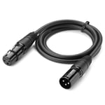 Câble XLR, Câble XLR Microphone 2M Mâle vers Femelle pour Qualité Audio Optimale - Connecteur XLR Haute Performance pour Micro, Mixer, Ampli, Enceinte (2M)