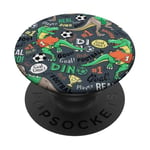 Dinosaur Plays Soccer Soft PopSockets PopGrip Adhésif