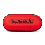 SPEEDO GOGGLE HARD CASE ZIP CLOSE POUCH DRAINAGE HOLES BAG CLIP ATTACH RED