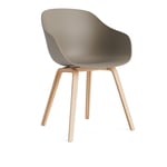 HAY - AAC222 Chair Soaped Oak Base Khaki 2.0 Shell - Matstolar - Hee Welling - Grå - Trä/Plast