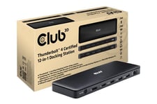 Club 3D 12-in-1 - dockningsstation - USB-C / USB4 / Thunderbolt 3 / Thunderbolt 4 - 2 x HDMI, DP, Thunderbolt 4 - 2.5GbE